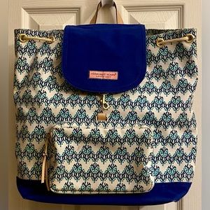 VINEYARD VINES Canvas Backpack; Blue & White; Excellent Condition.